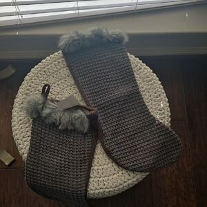 Hobby Lobby Brown and Gray Holiday Stockings